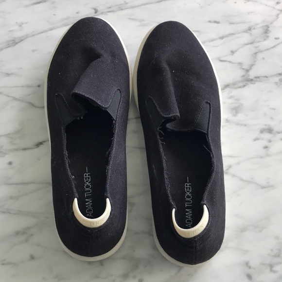 Adam Tucker Shoes - Adam Tucker Black Canvas Slipon Sneakers